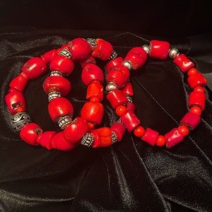 Chunky Coral 🪸 Bracelet Set